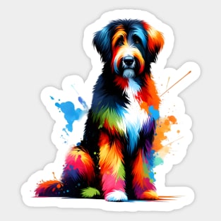 Colorful Abstract Berger Picard in Splash Art Style Sticker